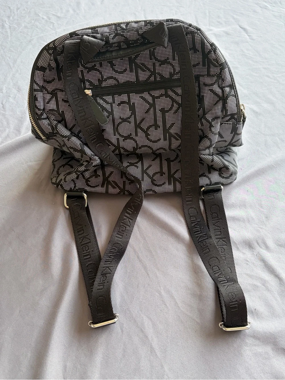Calvin Klein Black Logo Nylon Crossbody Backpack